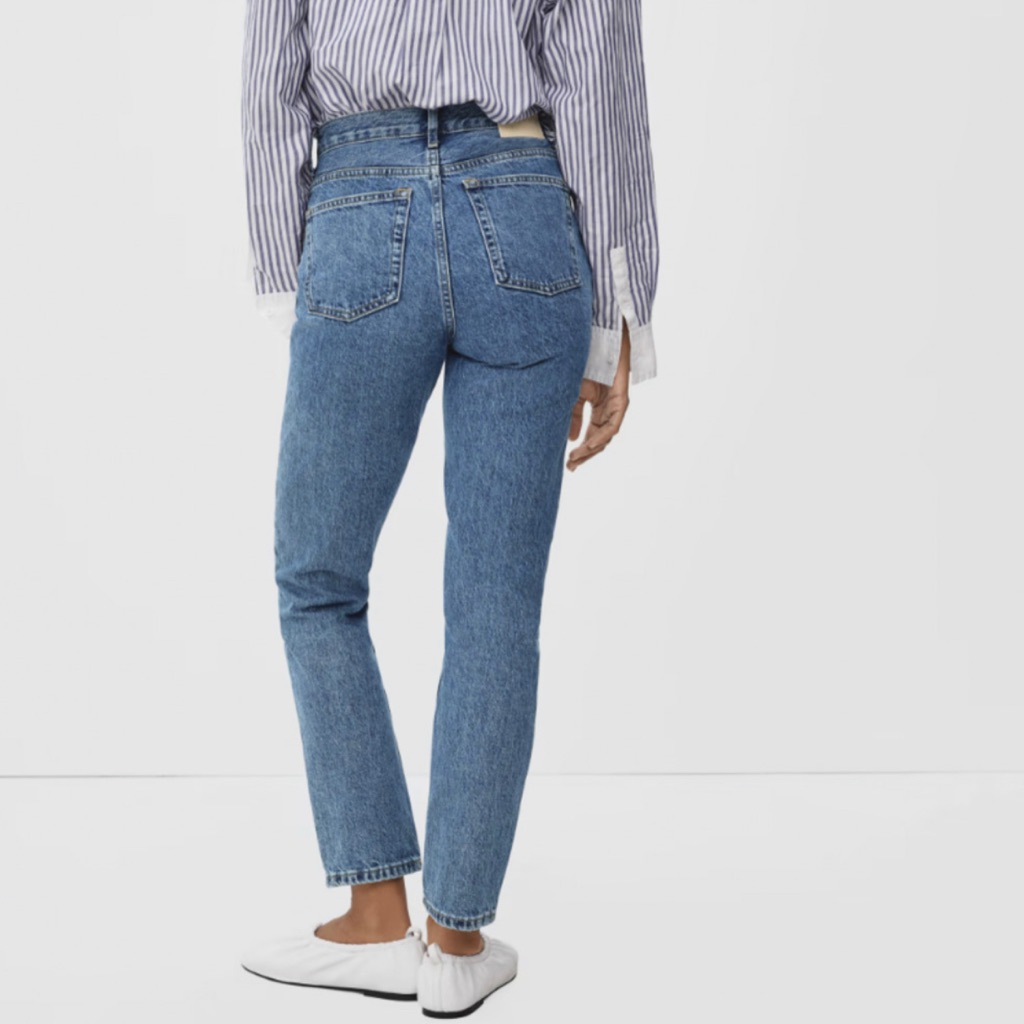 Everlane Jeans 90's Cheeky Women Size 25 Blue High Rise Button Fly